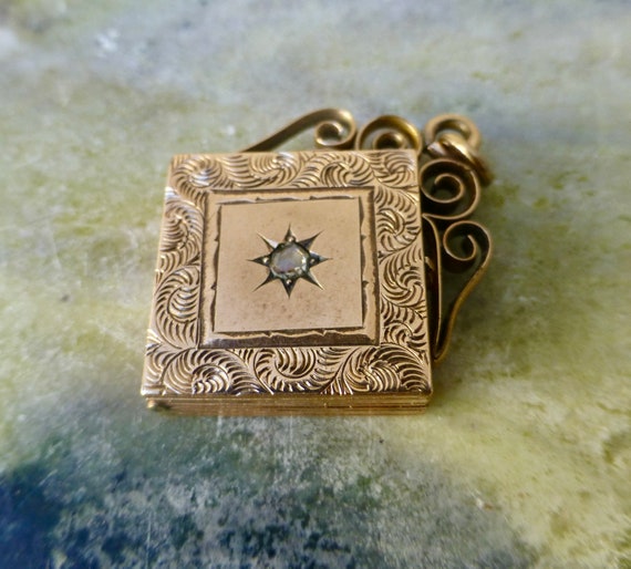 Victorian Diamond Picture Locket With OLC Monogram
