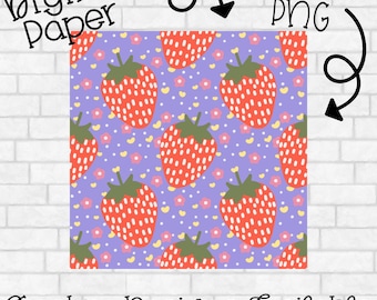 Papel digital sin costuras "Fresa primaveral" (Descarga instantánea)