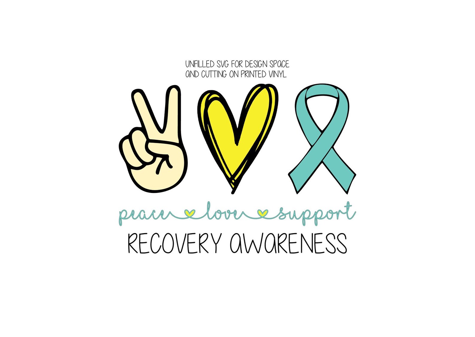Recovery Awareness Ribbon PNG INSTANT DOWNLOAD Cut File Etsy