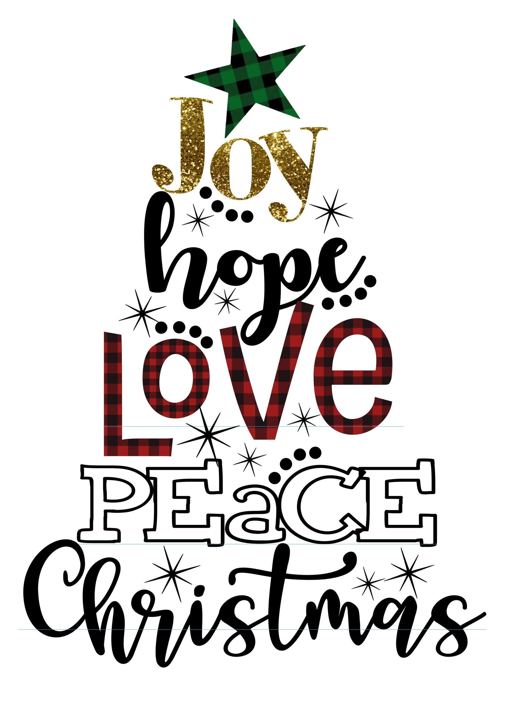 Download Joy Hope Love Peace Christmas Buffalo Plaid SVG INSTANT | Etsy