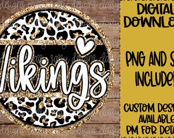 Vikings Gold Glitter School Mascot, School Spirit png, Sports png, Svg PNG INSTANT DOWNLOAD Sublimation, Dtf, Print and Cut