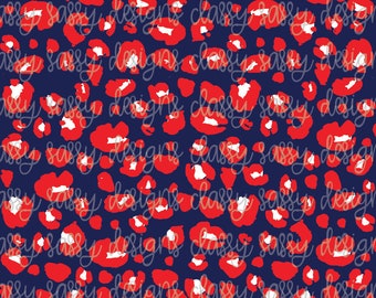 Bandera azul blanco rojo leopardo guepardo digital papel instantáneo descargar impresión y cortar silueta de archivo cricut sublimación