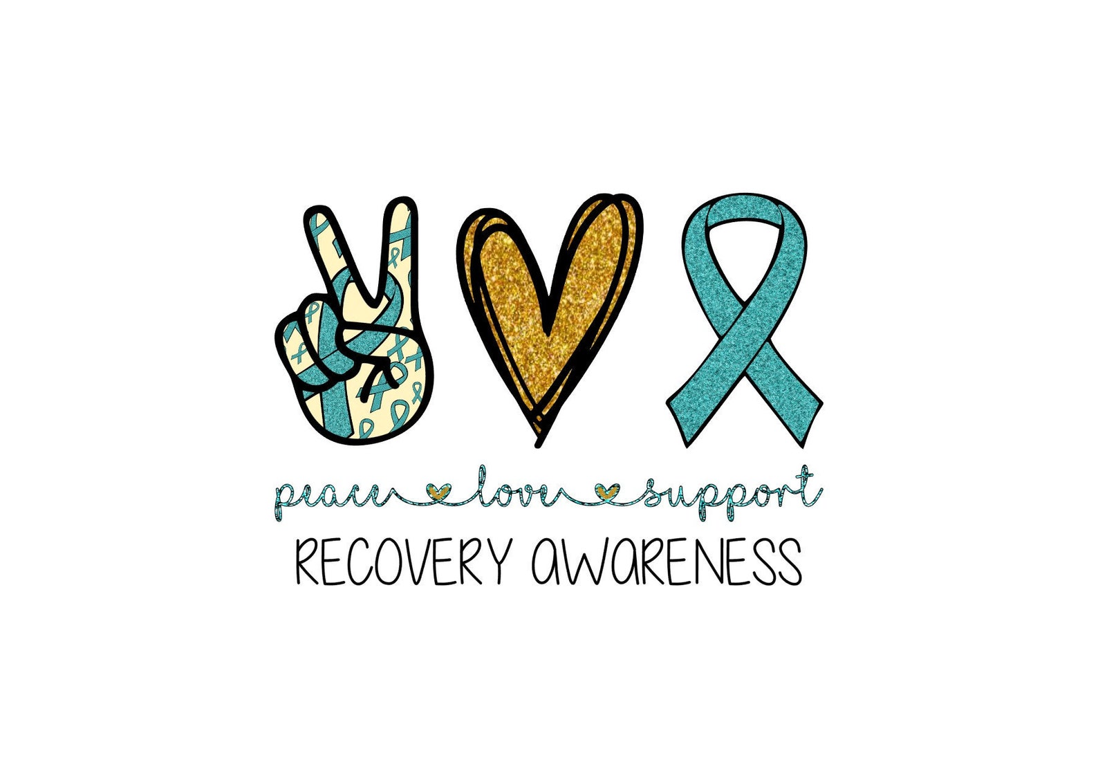 Recovery Awareness Ribbon PNG INSTANT DOWNLOAD Cut File Etsy