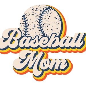 Baseball Mom Retro Style SVG INSTANT DOWNLOAD Cut File Silhouette Cricut Sublimation