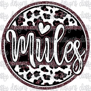 Maultiere Maroon Glitzer Schule Maskottchen Leopard Gepard Svg PNG SOFORTIGER DOWNLOAD Druck- und Schnittdatei Silhouette Cricut Sublimation