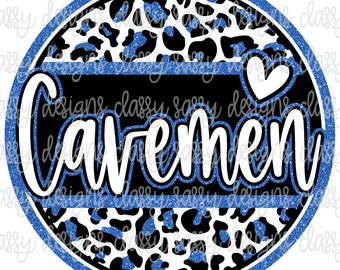 Holbewoners Royal Blue Glitter School mascotte, School Spirit png, Svg PNG Instant Download Print en Cut File Sublimation DTF