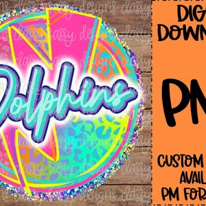 Delfine Schule Maskottchen, Schule Geist png, Sport png, PNG INSTANT DOWNLOAD Sublimation, Dtf, Print and Cut