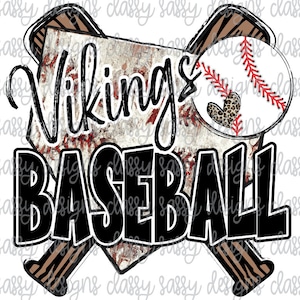 Vikings Baseball School Mascot, School Spirit png, Sports png, PNG INSTANT DOWNLOAD Sublimation, Dtf, Print and Cut