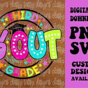Peace Out derde leerjaar, leraar laatste schooldag, Svg PNG INSTANT DOWNLOAD Print en knip bestand, Dtf, sublimatie