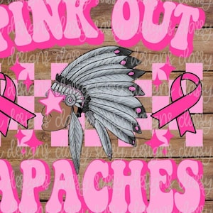 Apaches rosados, Concientización sobre el cáncer de mama, Fútbol americano, PNG, DESCARGA INSTANTÁNEA, Archivo para imprimir y cortar, Sublimación, DTF