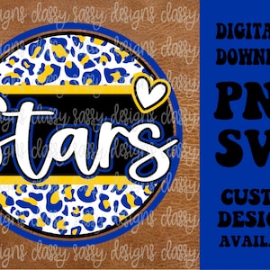 Sterne Royal Blau und Gelb Schulmaskottchen, Schule Geist png, Sport png, SVG PNG INSTANT DOWNLOAD Sublimation, Dtf, Print and Cut