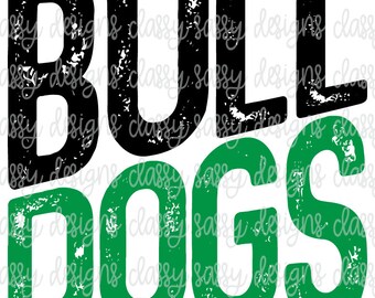 Bulldogs School Mascot Name Pastel Svg PNG INSTANT DOWNLOAD Print and Cut File Silhouette Cricut Sublimation