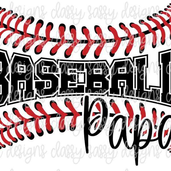 Baseball Papa Stitches Laces Threads Sublimation Transfer Ready to Press