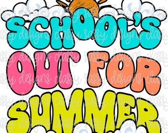 La escuela está fuera para el maestro de la playa de verano último día de clases Svg PNG DESCARGA INSTANTE Imprimir y cortar archivo silueta Cricut Sublimación