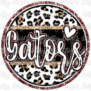 Gators Maroon and Gold Glitter School Mascot Leopard Cheetah Svg PNG INSTANT DOWNLOAD Print and Cut File Silhouette Cricut Sublimation