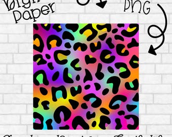 Papel digital con estampado de leopardo neón (descarga instantánea)