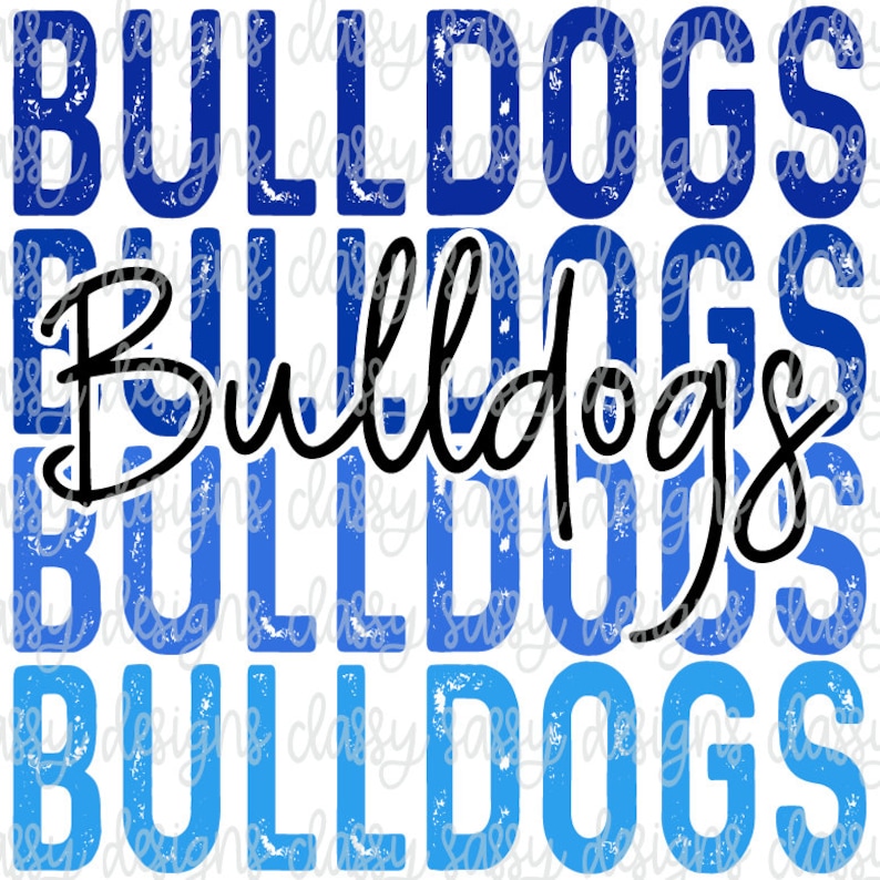 Bulldogs Stacked Royal Blue School Mascot, School Spirit Png, Svg PNG ...