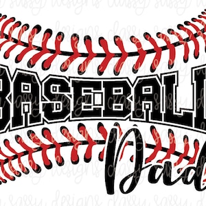 Baseball Dad Stitches Laces Threads PnG SVG INSTANT DOWNLOAD Druck- und Schnittdatei Silhouette Cricut Sublimation