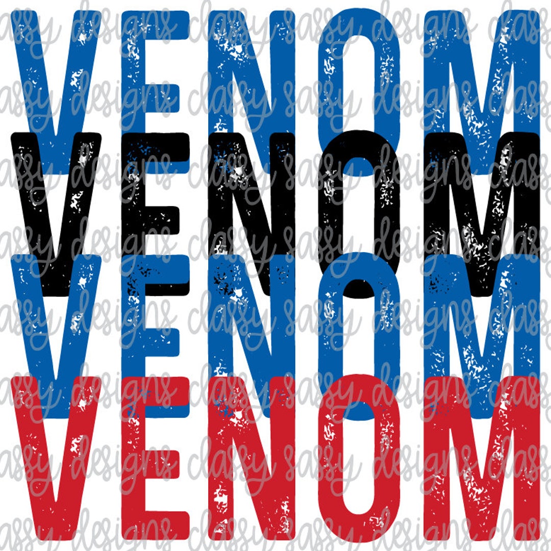Venom Red Royal Blue and Black Stacked Mascot Svg PNG INSTANT Etsy