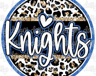 Knights Royal Blue and Gold Glitter School Mascot, School Spirit png, Sports png, Svg PNG INSTANT DOWNLOAD Sublimation, Dtf, Print and Cut
