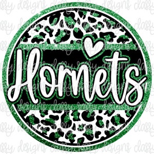 Hornets Green Glitter School Mascot, School Spirit png, Svg PNG Instant Download Print and Cut File Sublimation DTF