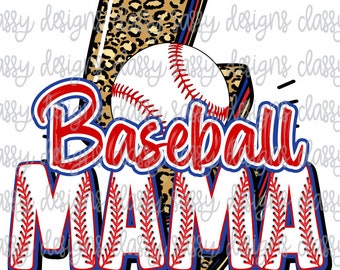 Baseball Mama Lightning Bolt Tball Softball Mom PNG INSTANT DOWNLOAD Print and Cut File Silhouette Cricut Sublimation
