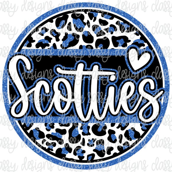 Scotties Royal Blue Glitter School Mascot, School Spirit png, Sports png, Svg PNG INSTANT DOWNLOAD Sublimation Dtf, Print and Cut