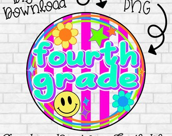 Cuarto grado, círculo con rayas, regreso a clases, último día de clases PNG (descarga digital)