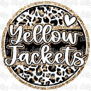 Yellow Jackets Gold Glitter School Mascot, School Spirit png, Sports png, Svg PNG INSTANT DOWNLOAD Sublimation, Dtf, Print and Cut