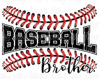 Baseball Brother Stitches Laces Threads PnG SVG INSTANT DOWNLOAD Print and Cut File Silhouette Cricut Sublimation