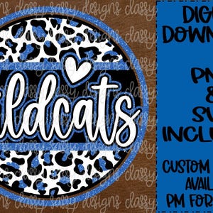 Wilde stakingen koningsblauwe glitter schoolmascotte, School Spirit png, Sports png, Svg PNG INSTANT DOWNLOAD Sublimatie, Dtf, afdrukken en knippen