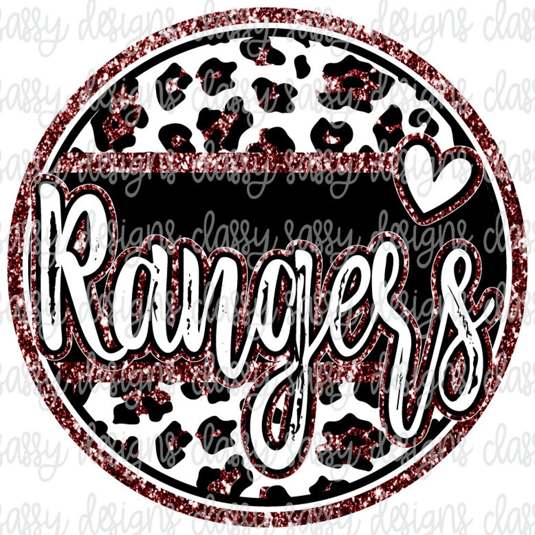 Rangers Maroon Glitter School Mascot Leopard Cheetah Svg PNG INSTANT ...