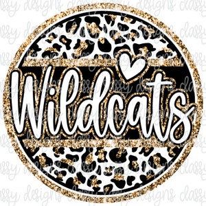Wildcats Gold Glitter School Mascot, School Spirit png, Sports png, Svg PNG INSTANT DOWNLOAD Sublimation, Dtf, Print and Cut