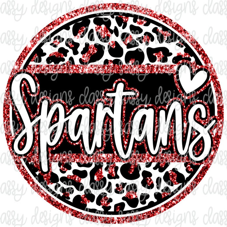 Spatans Cursive Spartans Red Glitter School Mascot, School Spirit Png, Sports Png, Svg ...