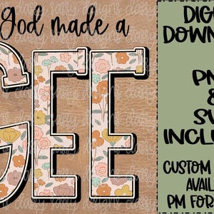 So God Made a Gee, oma Moederdag Svg PNG INSTANT DOWNLOAD Print en knip bestand, dtf, sublimatie