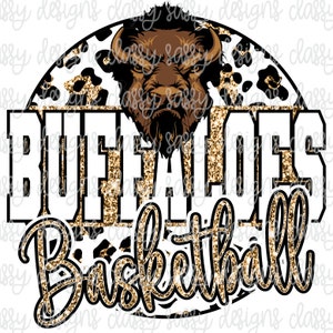 Buffaloes Basketball Gold Glitzer Schule Maskottchen Leopard Gepard PNG INSTANT DOWNLOAD Print and Cut File Silhouette Cricut Sublimation
