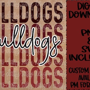 Bulldogs Maroon School Mascot, School Spirit png, Sports png, Svg PNG INSTANT DOWNLOAD Sublimation, Dtf, Print and Cut