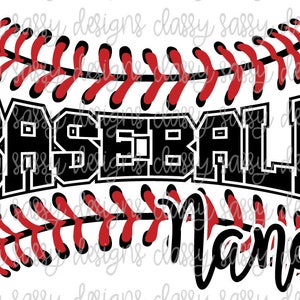 Peut inclure: Graphique sur le thème du baseball noir et rouge avec le texte "Baseball Mama" dans une police de caractères audacieuse et stylisée.
