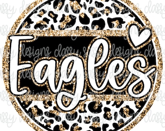 Eagles Gold Glitter School Mascot, School Spirit png, Sports png, Svg PNG INSTANT DOWNLOAD Sublimation, Dtf, Print and Cut