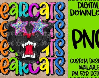 Mascotte della scuola Bearcats, Stelle mascotte, Mascotte preppy, Spirito scolastico png, Sport png, PNG DOWNLOAD IMMEDIATO Sublimazione, DTF, Stampa e taglio