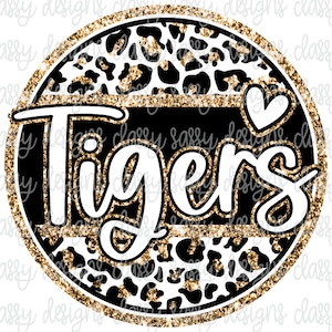 Tigers Gold School Mascot Leopard Cheetah Animal Print Svg PNG INSTANT DOWNLOAD Print and Cut File, dtf, Sublimation