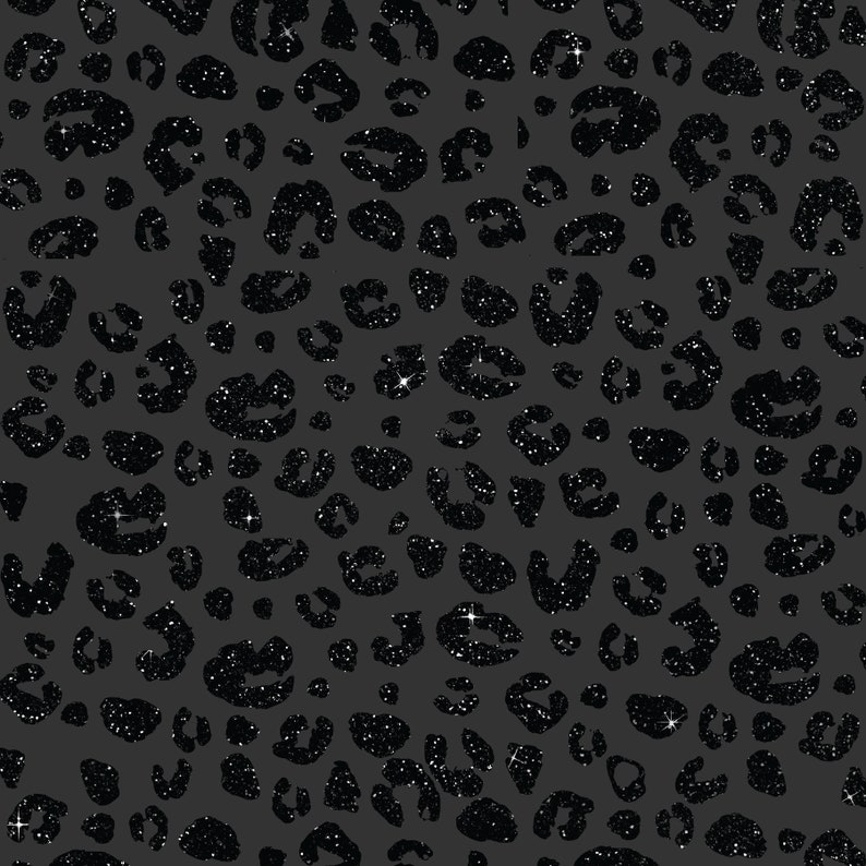 Black Matte Glitter Leopard Cheetah Digital Paper Background | Etsy