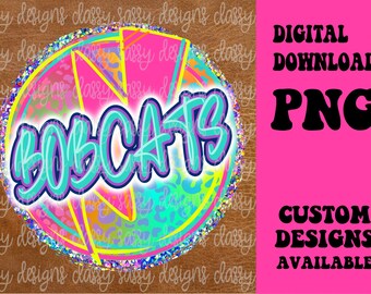Bobcats Mascot PNG, School Spirit Sublimation (Digital Download)