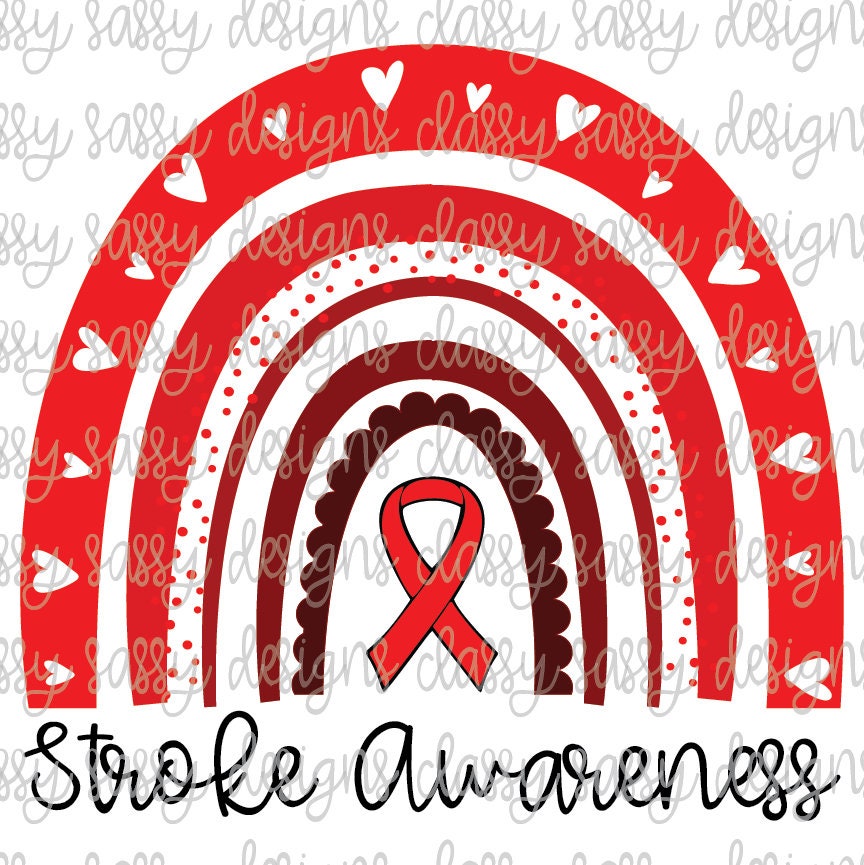 Stroke Awareness Rainbow Ribbon Leopard Svg PNG INSTANT Etsy