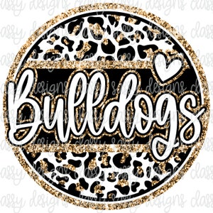 Bulldogs Gold Glitter School Mascot, School Spirit, Svg PNG INSTANT DOWNLOAD Print and Cut File, Sublimation, Dtf