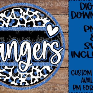 Rangers Royal Blue Glitter School Mascot, School Spirit png, Sports png, Svg PNG DOWNLOAD INSTANTÂNEO Sublimação, Dtf, Imprimir e Cortar
