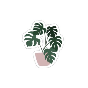 Rosa Monstera Big Leaf Sticker