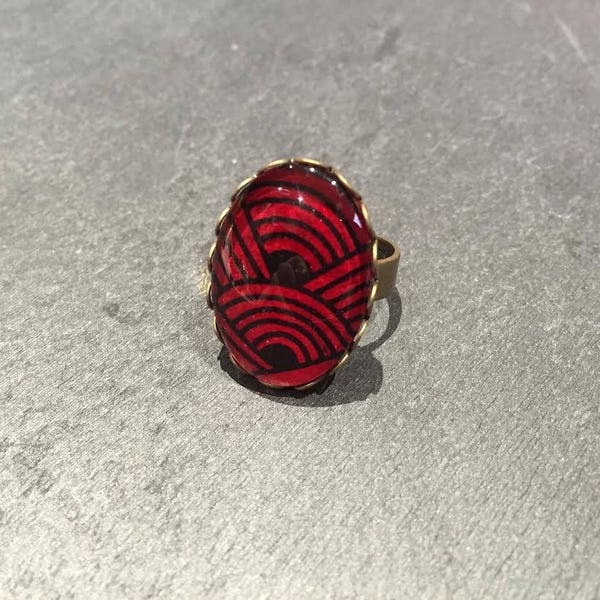 bague "jolis papiers" Rouge et Noir