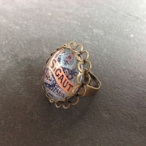 bague vintage ronde, bleue Sigaut image 2