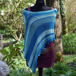 Poncho, Schal, Sommerponcho, Baumwolle, Damen, gestrickt